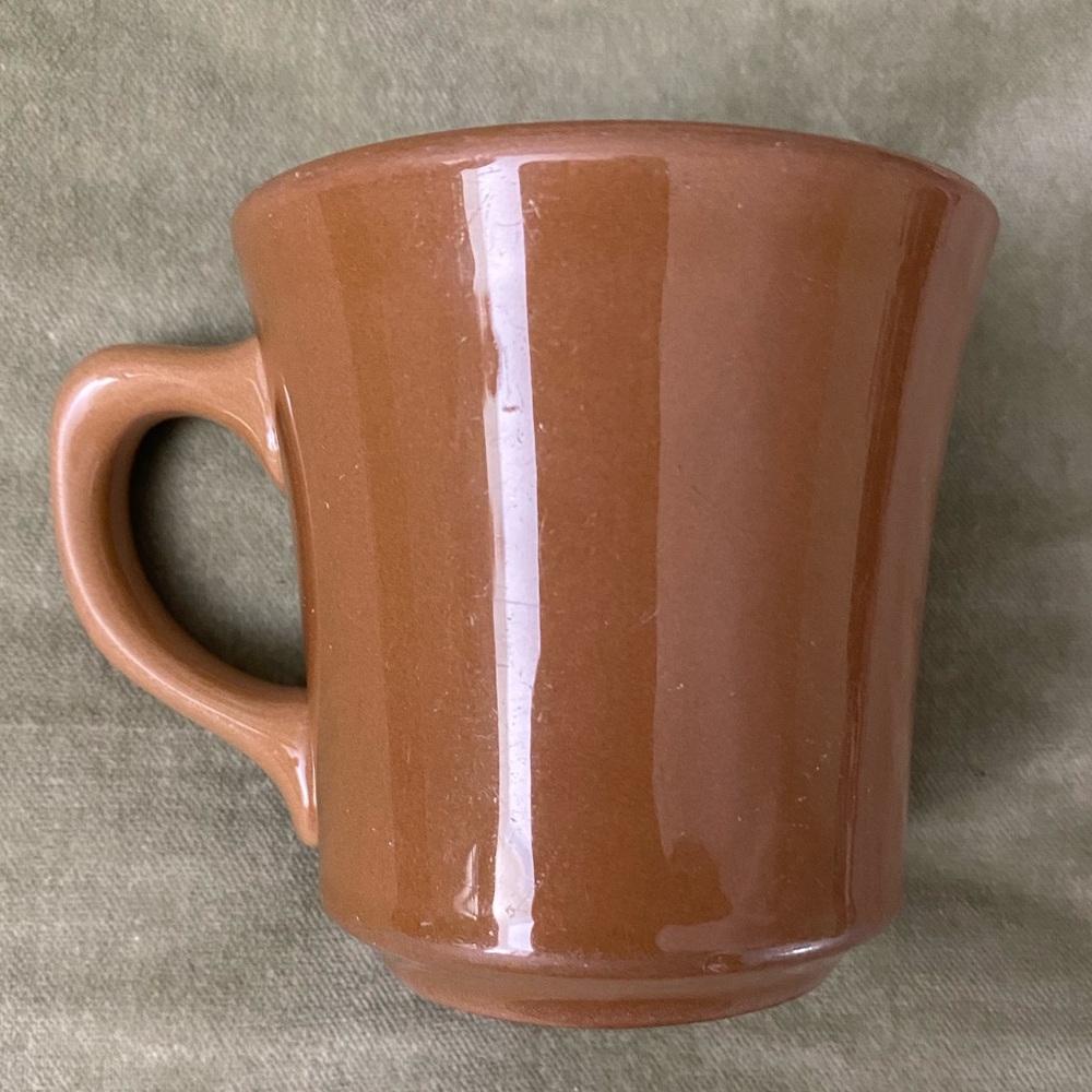 Vintage Taylor Mug Classic Brown pink interior Ceramic Mug made in USA. UBM